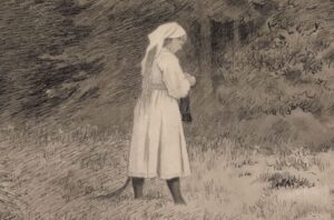En hulder som strikker (Theodor Kittelsen, 1891-1892)